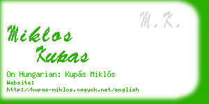 miklos kupas business card